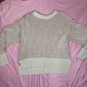 Striped Cream and Brown Women's Sweater